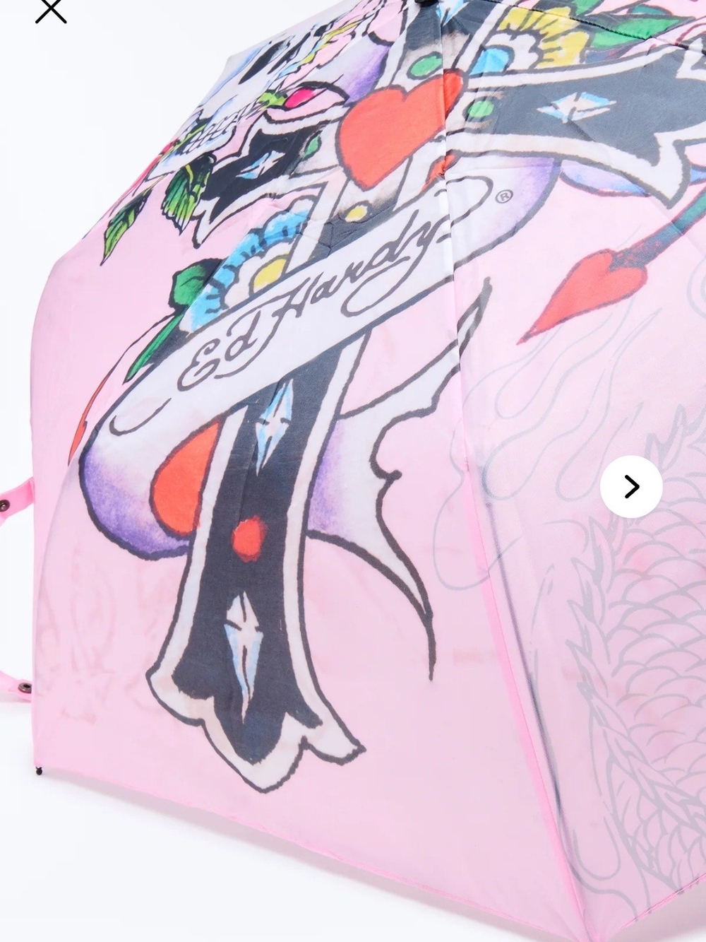 Ed Hardy Skull & Roses Umbrella